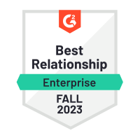G2 Badge - Best Relationship, Fall 2023