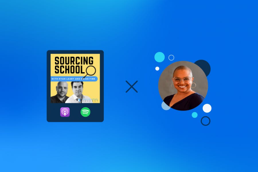 An image of the Sourcing School podcast and Jackye Clayton. 