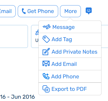 SeekOut application's Export to PDF functionality.