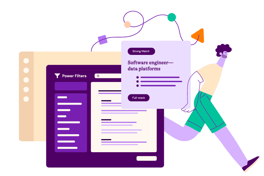Illustration of application with filters and cleared candidates