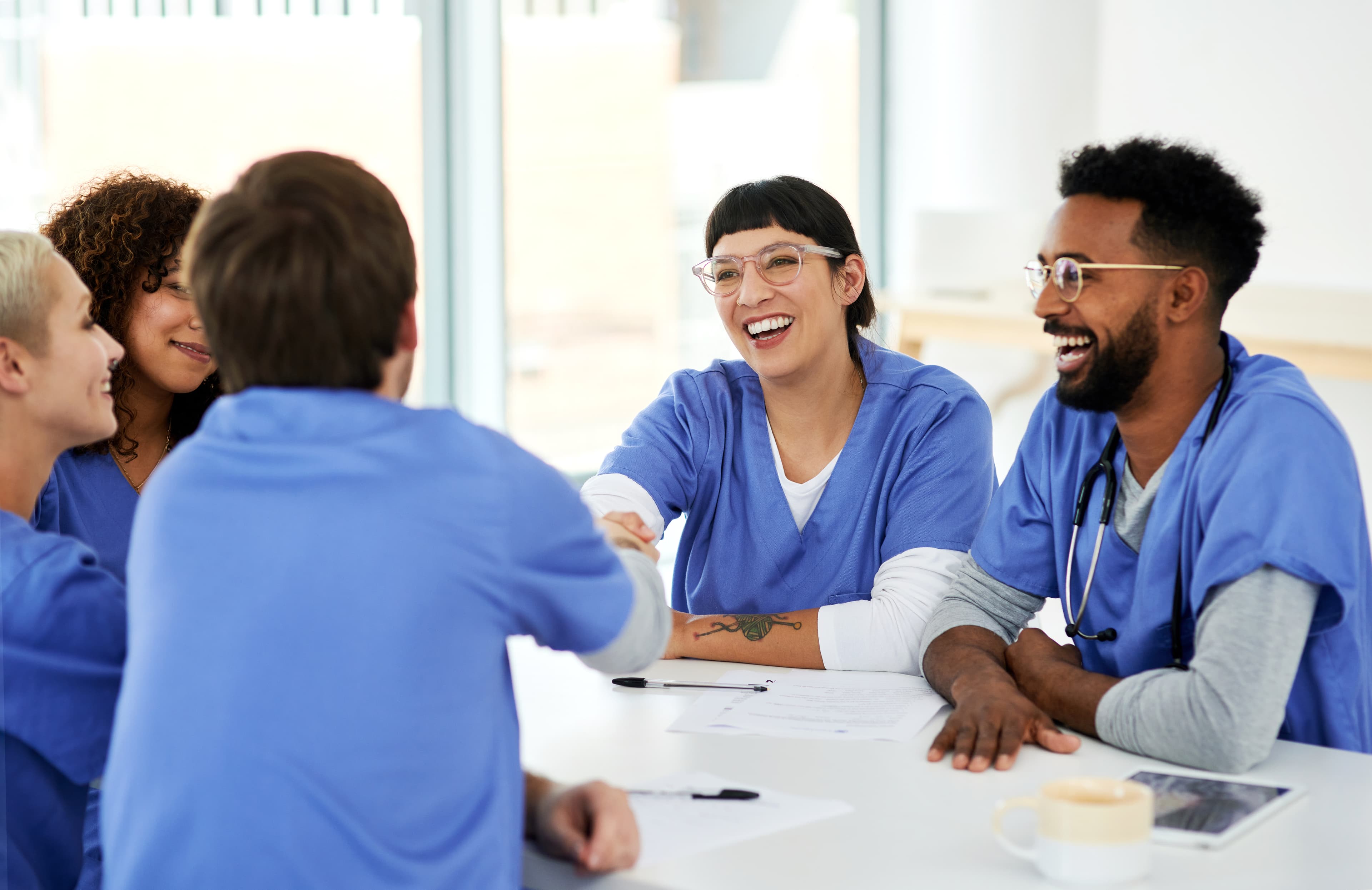 healthcare recruiting interview hiring nurses nursing candidates new hire photography iStock-1268224373