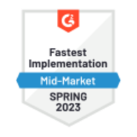 G2 Badge - Fastest Implementation, Mid-Market - Spring 2023