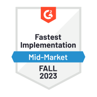 G2 Badge - Fastest Implementation, Mid-Market - Fall 2023