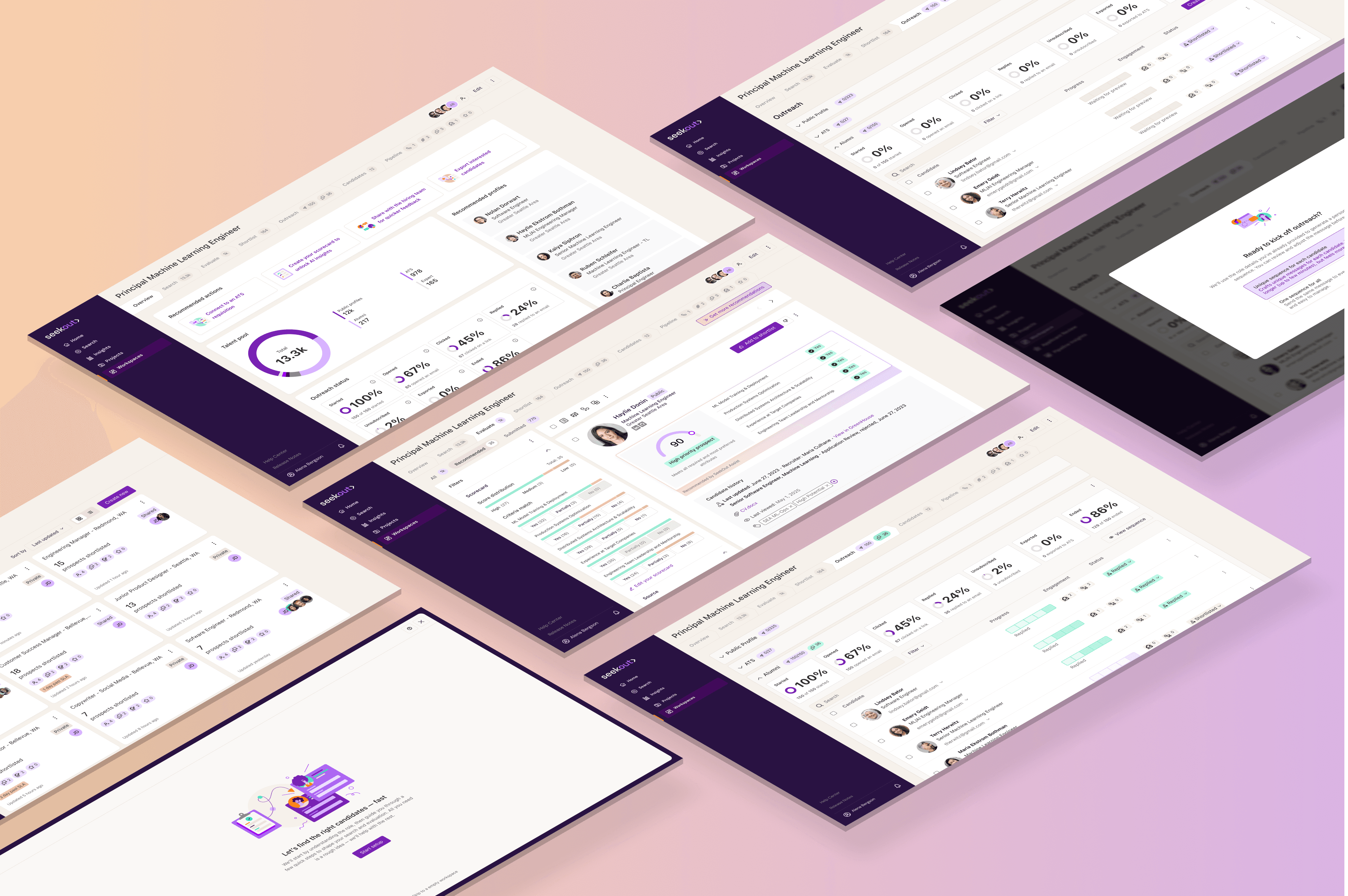 Workspaces hero image: Product screen showcase