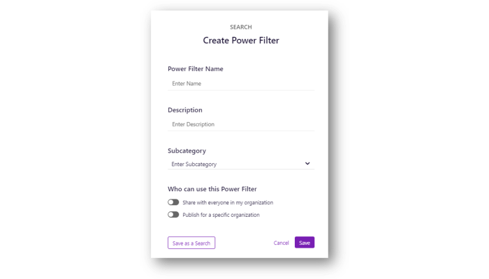 Healthcare custom power filter in product view