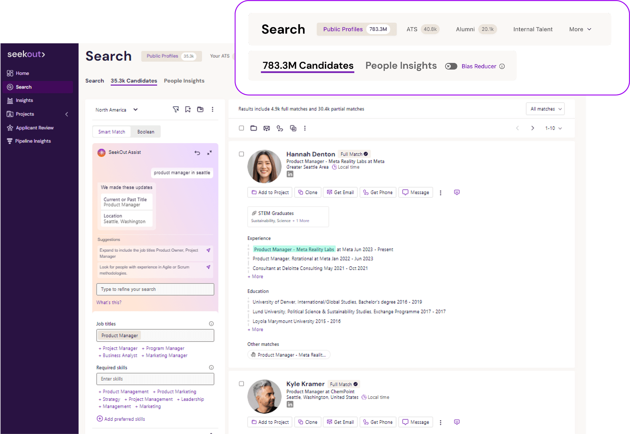 A close-up look of a sample cross-channel search result
