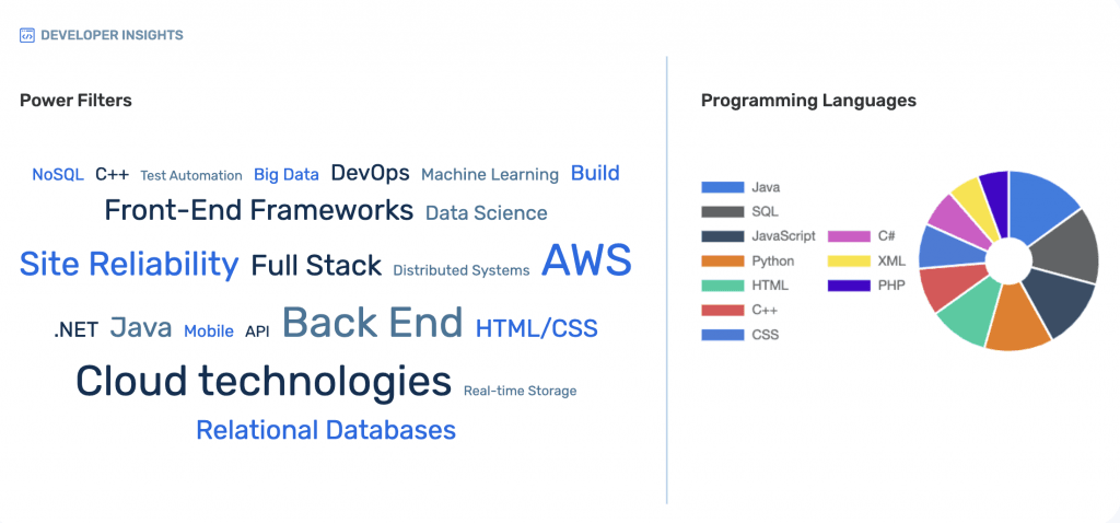 Screenshot of SeekOut Application's Developer Insights.
