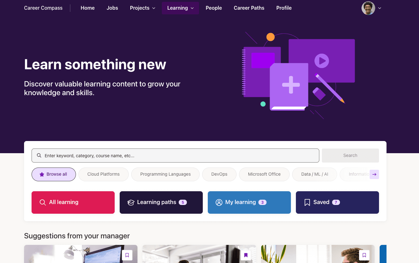 A sample learning and development program with SeekOut Grow.