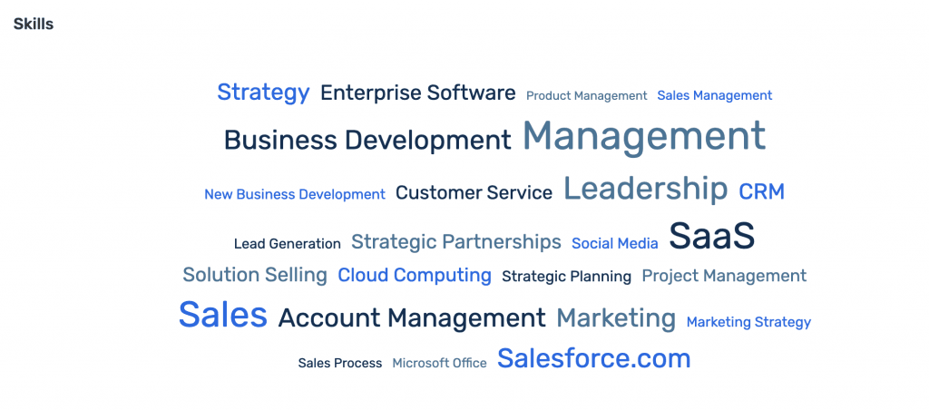 Screenshot of SeekOut Application's Skills Insights chart.