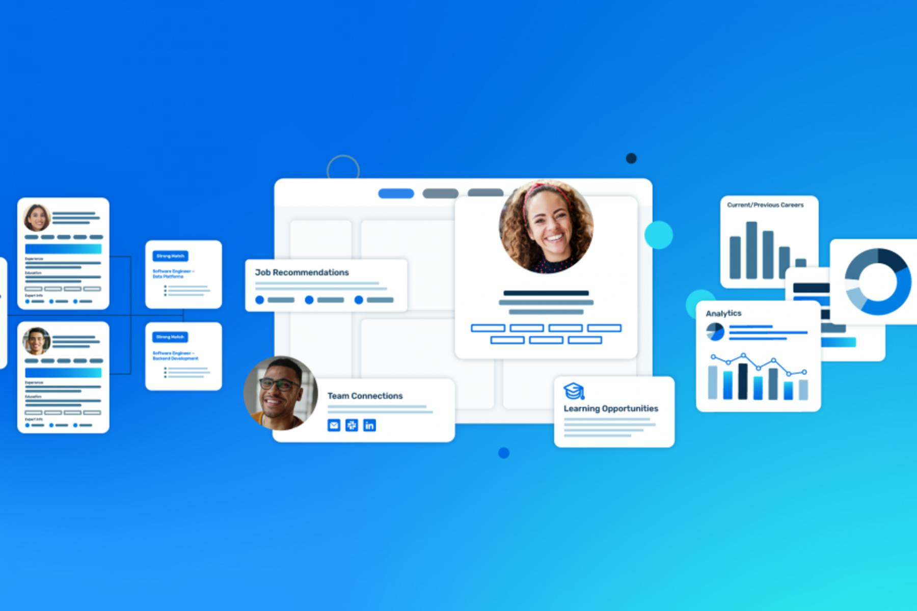 A compiled view of SeekOut application product shots.